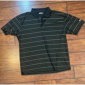 Nike Golf Polo Shirt Size Men's  XL Black Striped Lightweight Dri Fit Athleisure